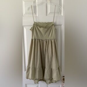 ASOS Light Olive Ruffle Dress